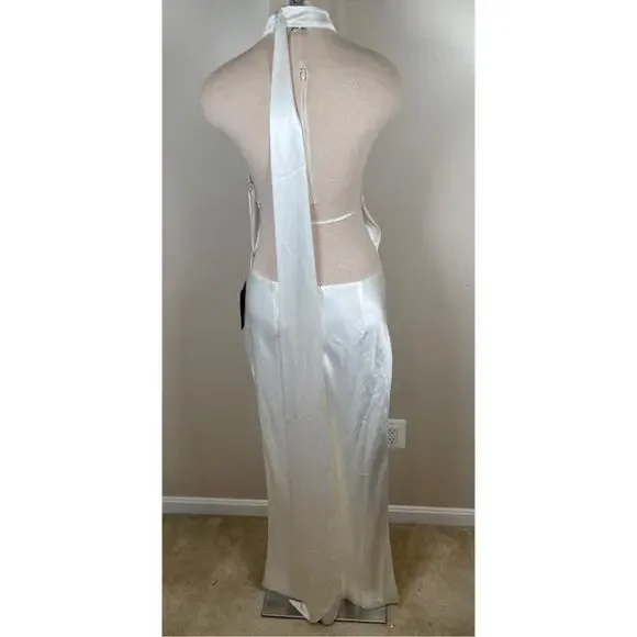 homecoming dresses strapless Solara Slit Halter Maxi Dress #BD05027 Blue / S main image 0